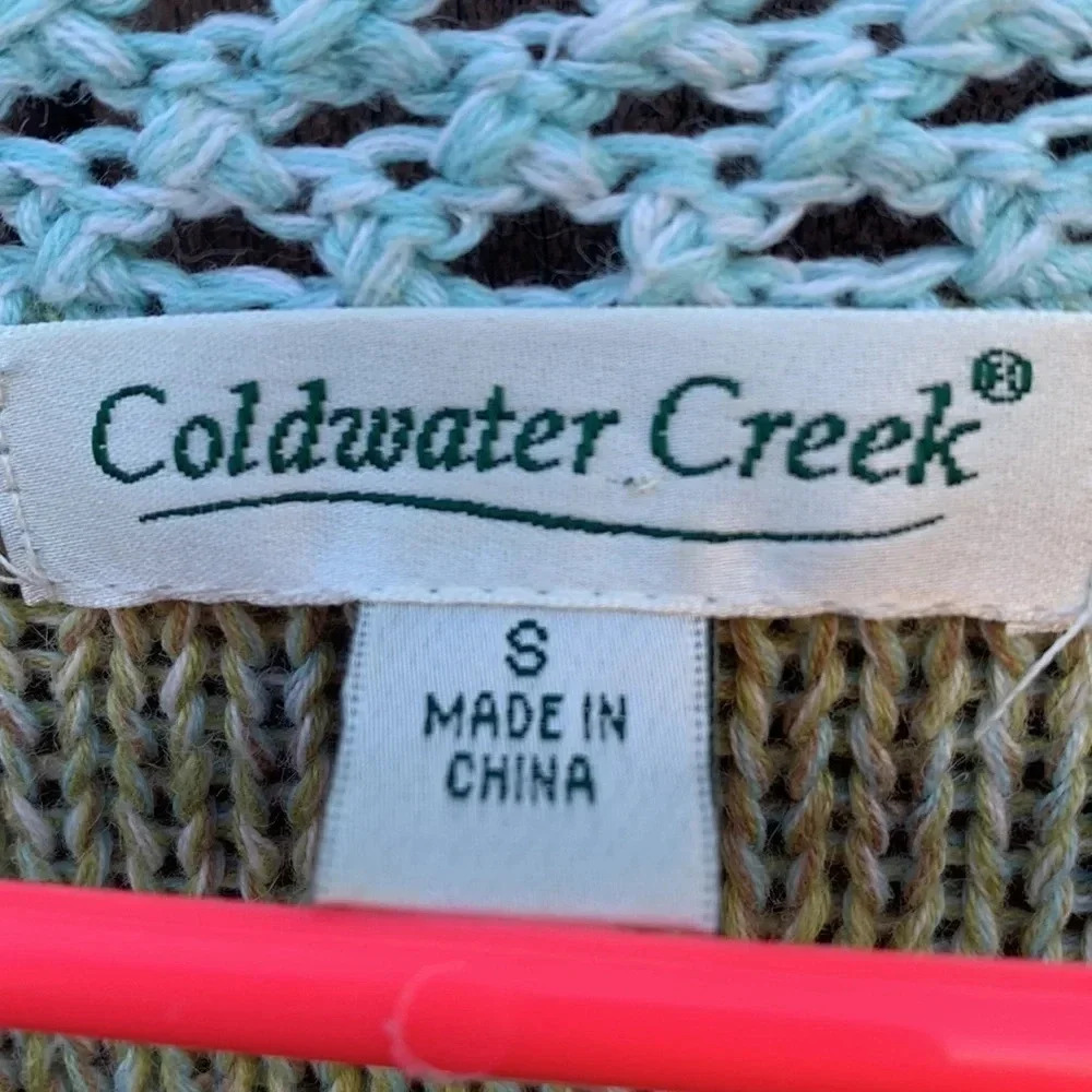 Vintage 90s Coldwater Creek Color Block Patch work  Sweater Womens small - Picture 3 of 5